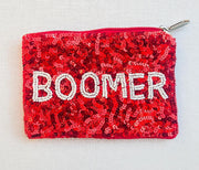 Boomer Sooner OU hand Beaded Sequins Gameday Coin Purse