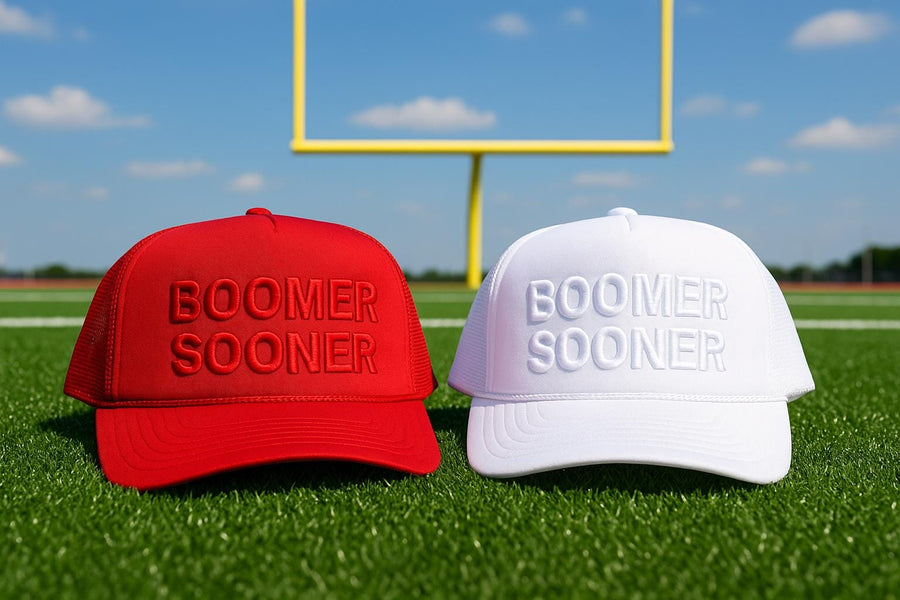 Boomer Sooner Hat  Red Trucker Cap | Game Day Embroidered Baseball Hat | OU Fan Gear | College Spirit Accessories