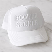 Boomer Sooner Hat  White Trucker Cap | Game Day Embroidered Baseball Hat | OU Fan Gear | College Spirit Accessories