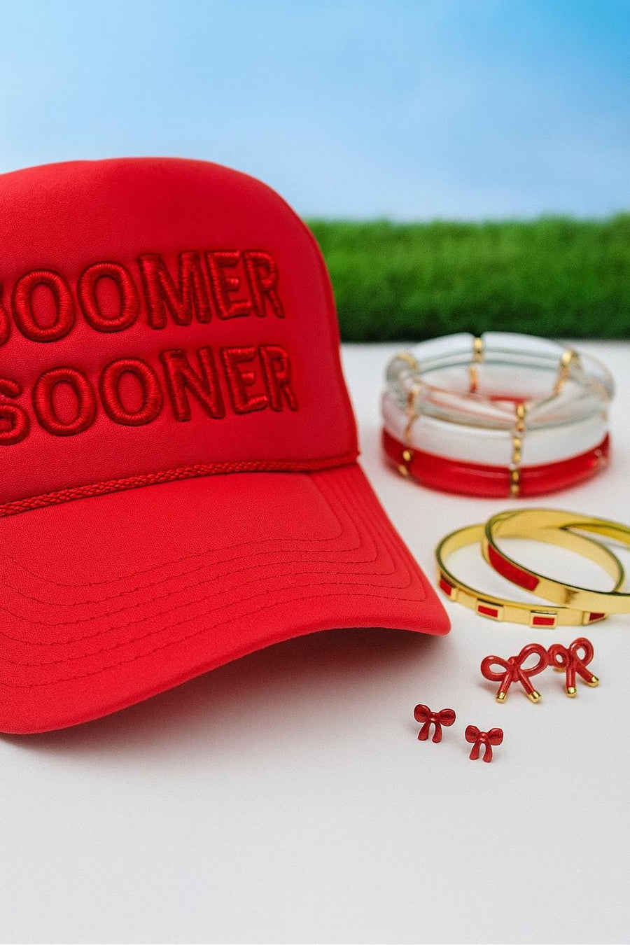 Enamel Bow Gameday Earrings  Red Bow Studs, Lightweight Team Spirit Jewelry, Preppy Tailgate Accessories l OU Boomer l Bama Roll Tide