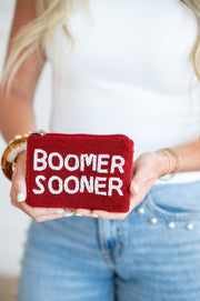 Handmade Beaded Gameday Custom Coin Purse | Bag for Clear Stadium Bags | Oklahoma Sooners | Boomer | 405 Local Original | OU