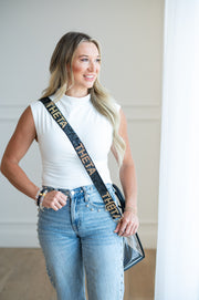 Kappa Alpha Theta Gameday Purse Strap - Gold Hardware - KAO - Sequin