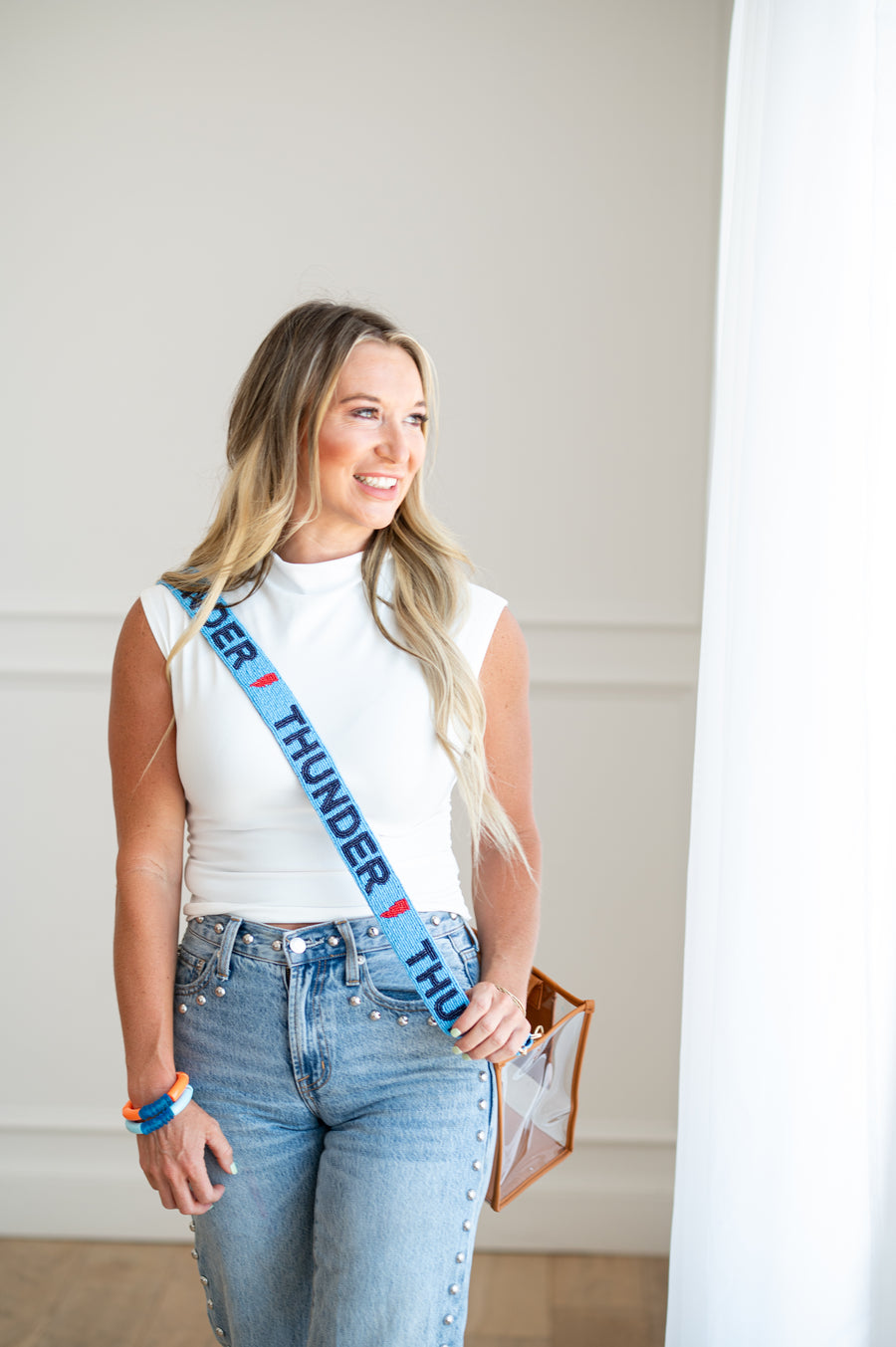 OKC Thunder Gameday Strap - Gold Adjustable Hardware - Hand-sewn