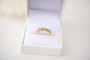 The Josephine Jagged Baguettes on Gold Band