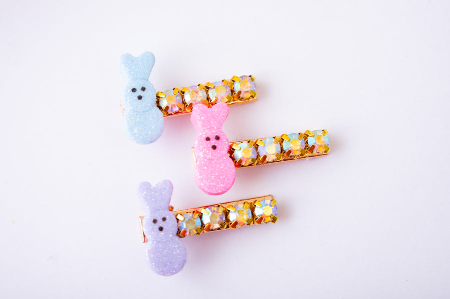 Peeps Rhinestone Bling Hair Clips