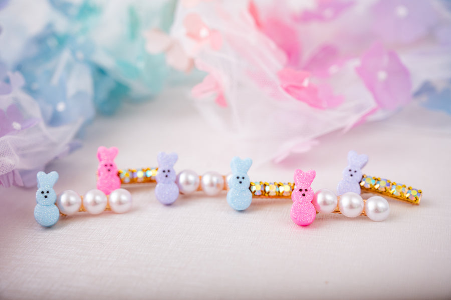 Peeps Rhinestone Bling Hair Clips