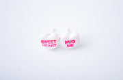 Conversation Candy Heart Studs