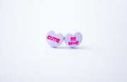 Conversation Candy Heart Studs