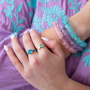 The Winnie Blue Stone & Opal Ring in Gold
