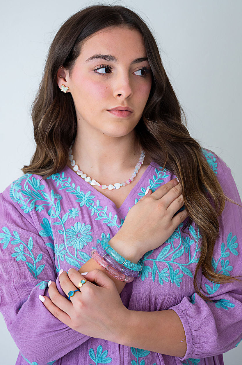 The Winnie Blue Stone & Opal Ring in Gold
