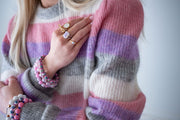 The Ocean is Calling Mother of Pearl Dainty Adjustable Gold and White Shell Ring