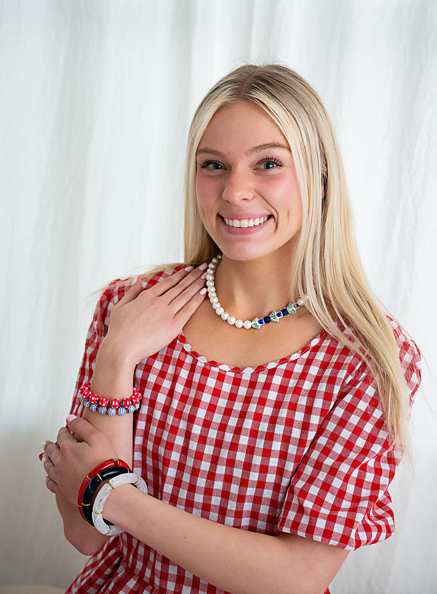 The Too Cool For British Rule Gingham and Striped Patriotic Stack