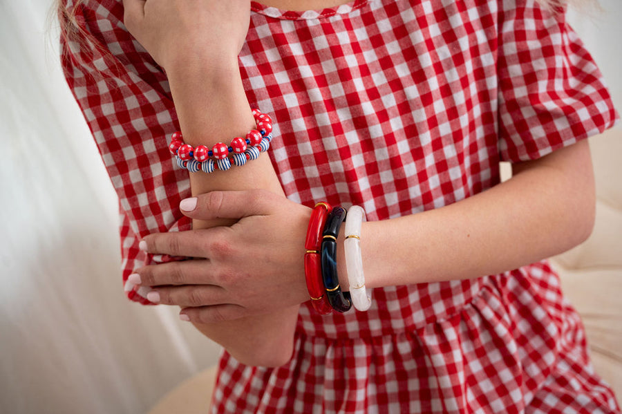 The Too Cool For British Rule Gingham and Striped Patriotic Stack