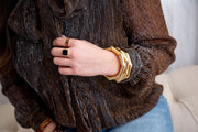 The Beverly Hills Black & Gold Druzy Ring - Adjustable