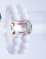 The Dottie Large Gem Stacked Bracelet in Clear