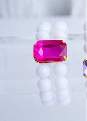 The Dottie Large Gem Stacked Bracelet in Hot Pink