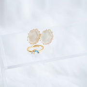The Iris Dainty & Delicate Black and Gold Ring - Adjustable