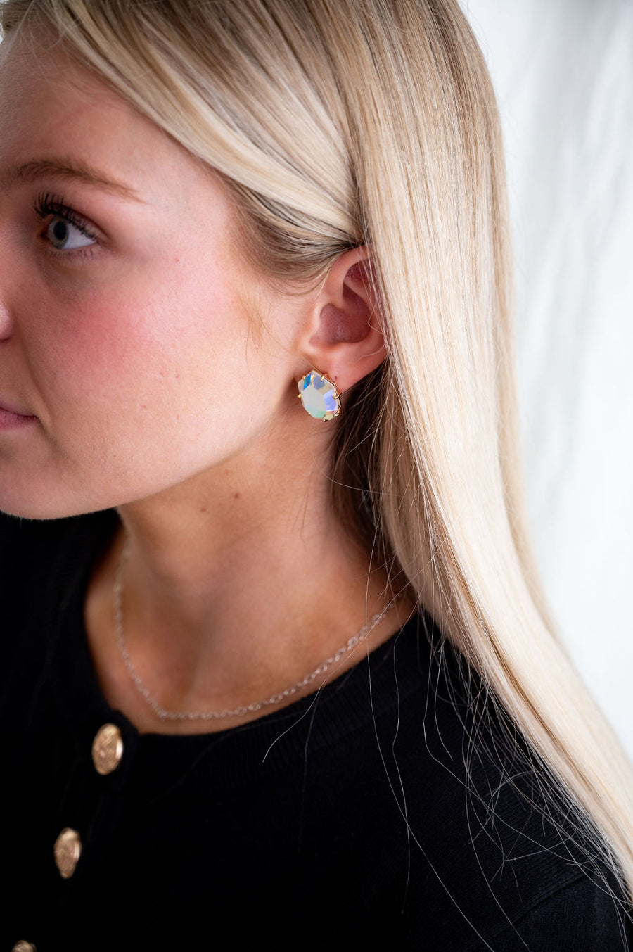 The Isabelle Dichroic Glass Statement Earring