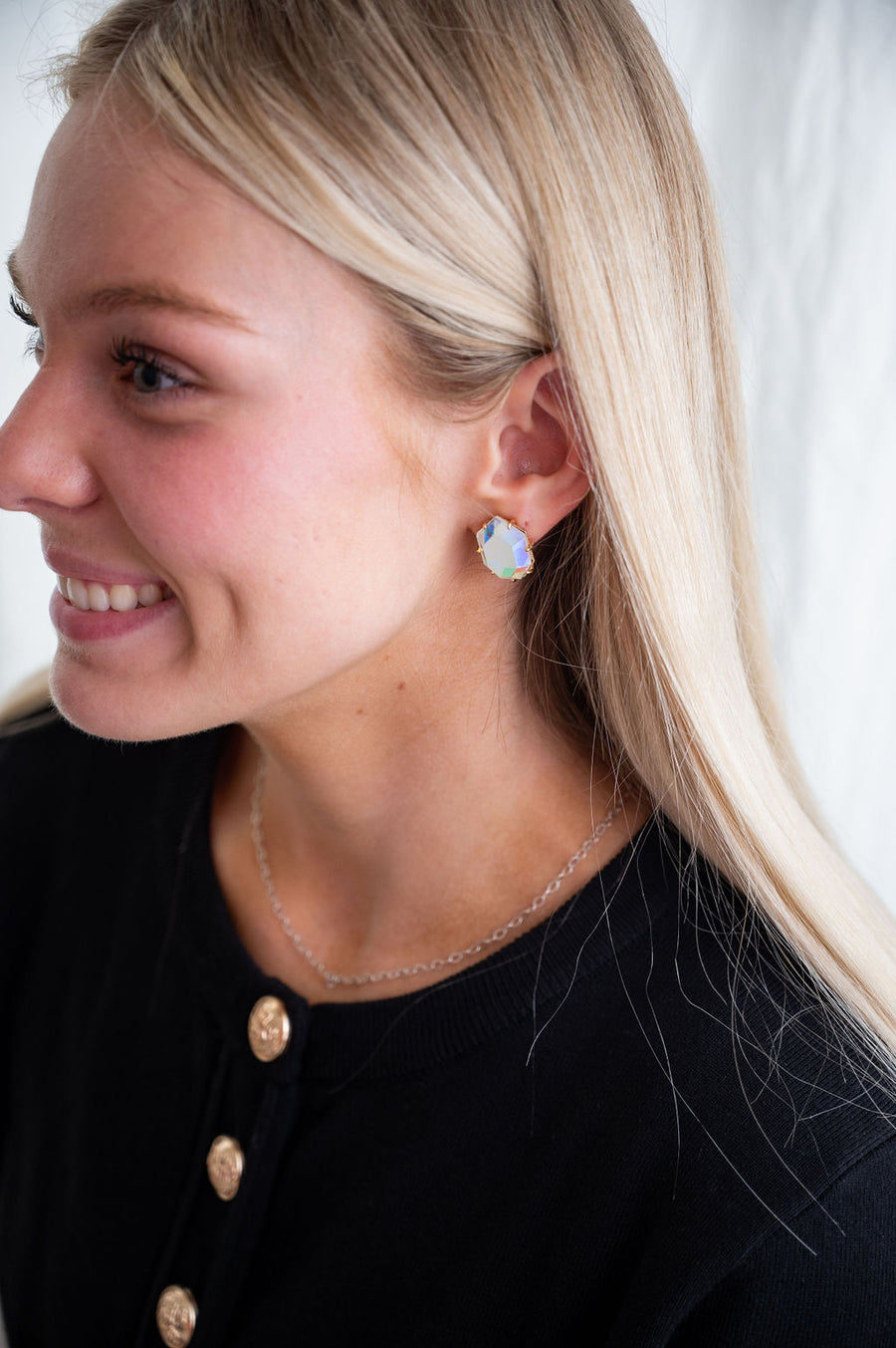 The Isabelle Dichroic Glass Statement Earring