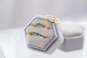 The Faye Dainty & Delicate Adjustable Stacking Gem Ring - Bright Blue