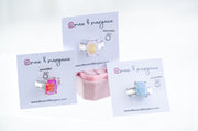 The Marnie Moonstone Statement Ring in Clear - Adjustable