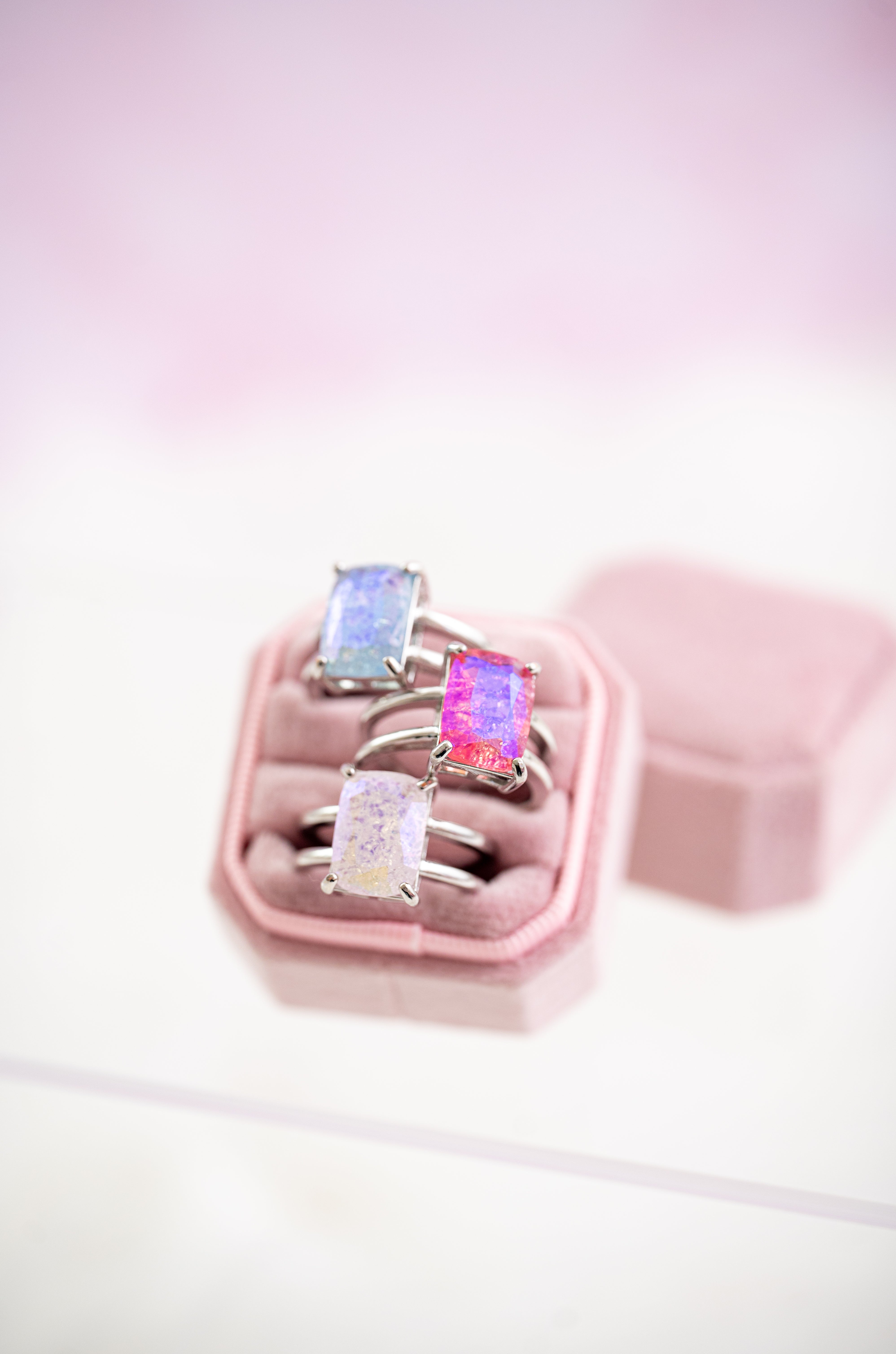 The Marnie Moonstone Statement Ring in Soft Sky Blue