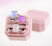 The Marnie Moonstone Statement Ring in Clear - Adjustable