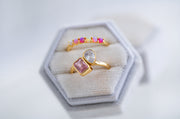 The Piper Gradient Pink Ombre Opal Ring - Adjustable