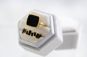 The Beverly Hills Black & Gold Druzy Ring - Adjustable