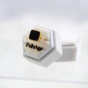 The Beverly Hills Black & Gold Druzy Ring - Adjustable