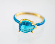 The Lucie Enamel Monochromatic Jewel Ring - Blue