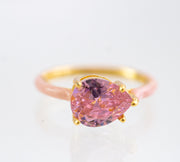 The Lucie Enamel Monochromatic Jewel Ring - Ballet Slipper Pink