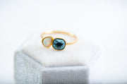 The Winnie Blue Stone & Opal Ring in Gold