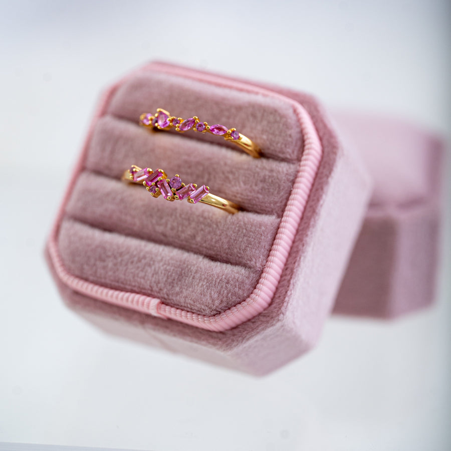 The Faye Delicate Stacking Gem Ring - Adjustable