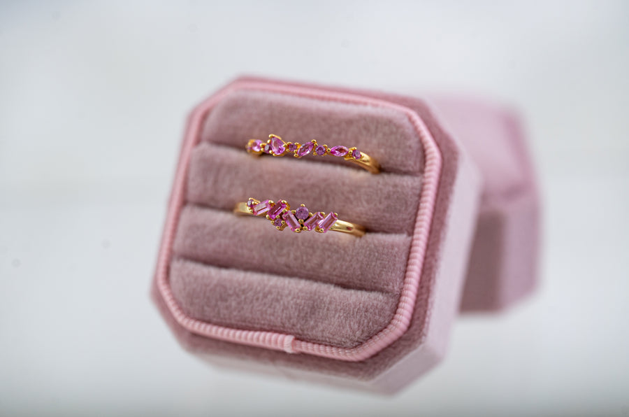 The Faye Delicate Stacking Gem Ring - Adjustable