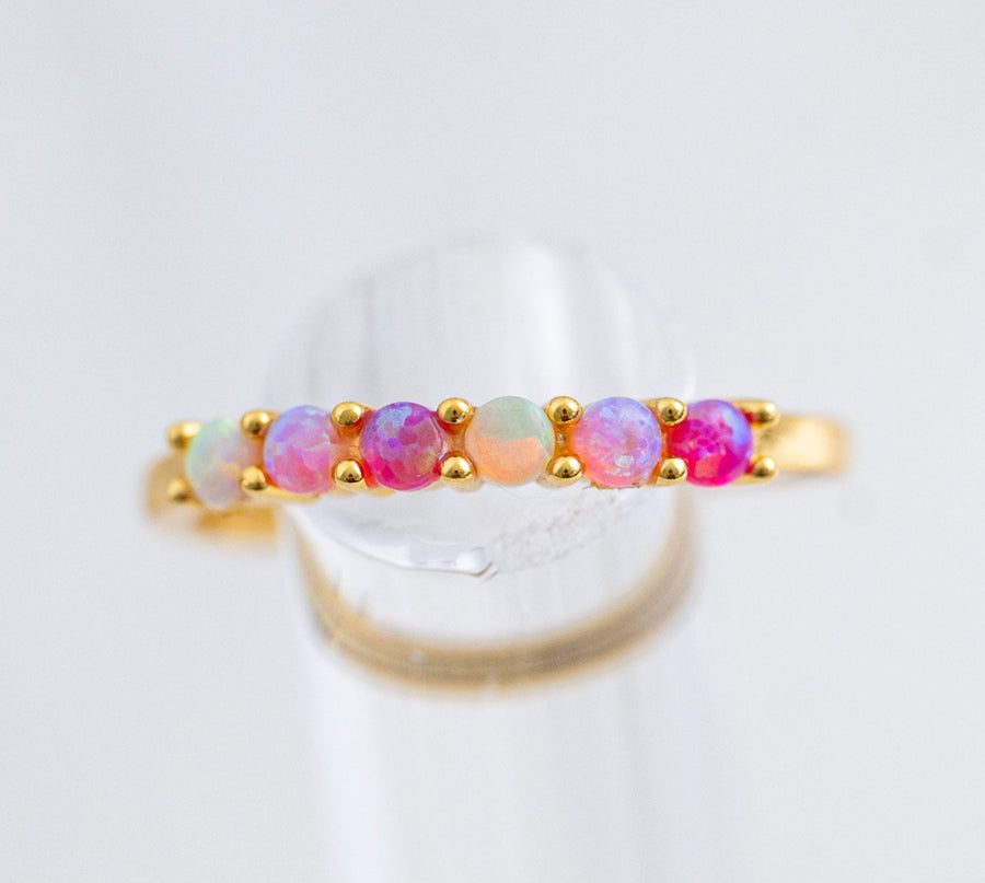 The Piper Gradient Pink Ombre Opal Ring - Adjustable