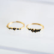 The Faye Dainty & Delicate Adjustable Stacking Gem Ring - Black