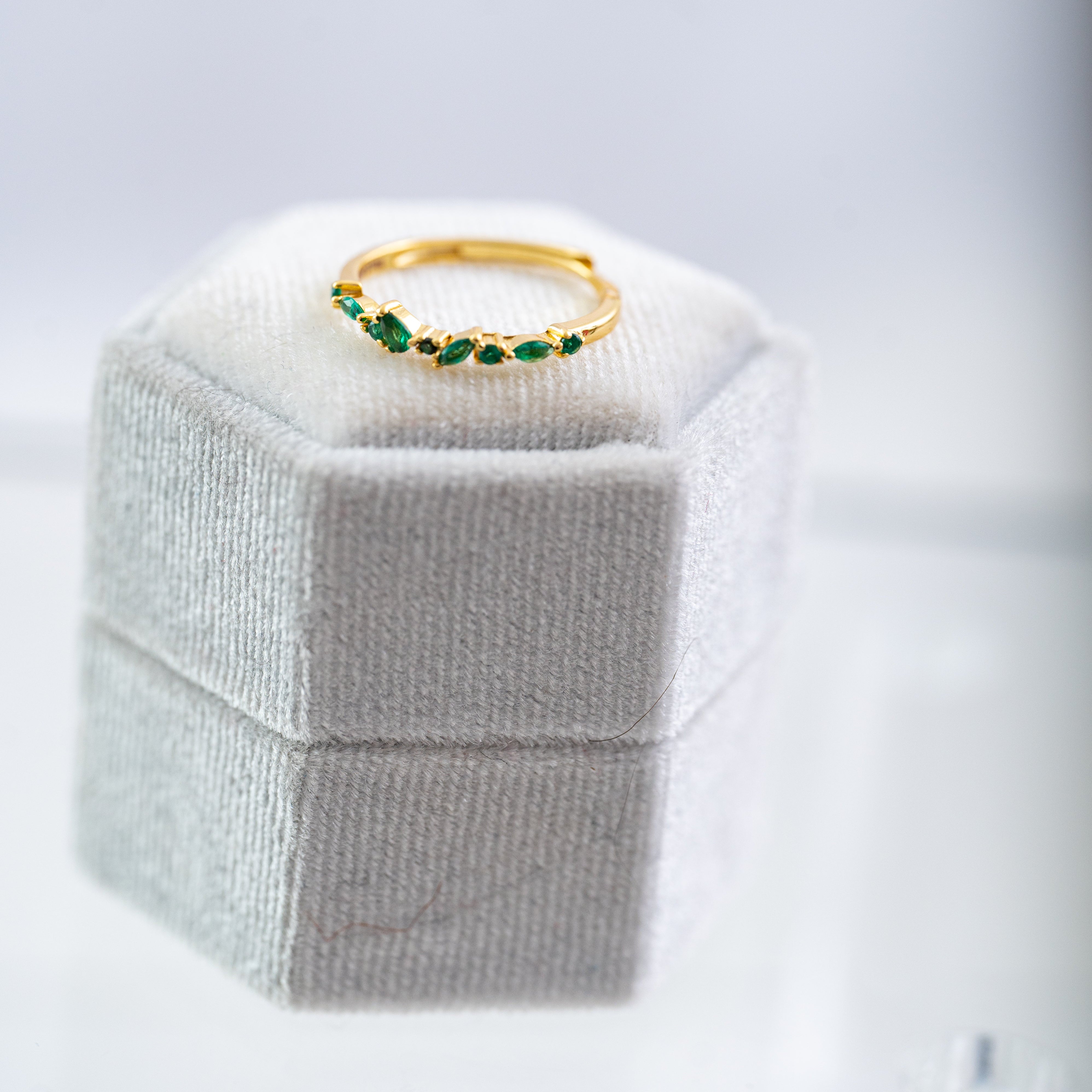 The Faye Adjustable Stacking Gem Ring - Adjustable