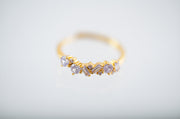 The Hazel Dainty & Delicate Stacking Stone Ring in Gold - Adjustable- Soft Lilac