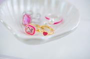 The Zara Gold Enamel Contemporary Ring in Poppin' Pink