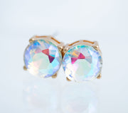 The Marisol Dichroic Round Statement Studs - Dichroic Glass