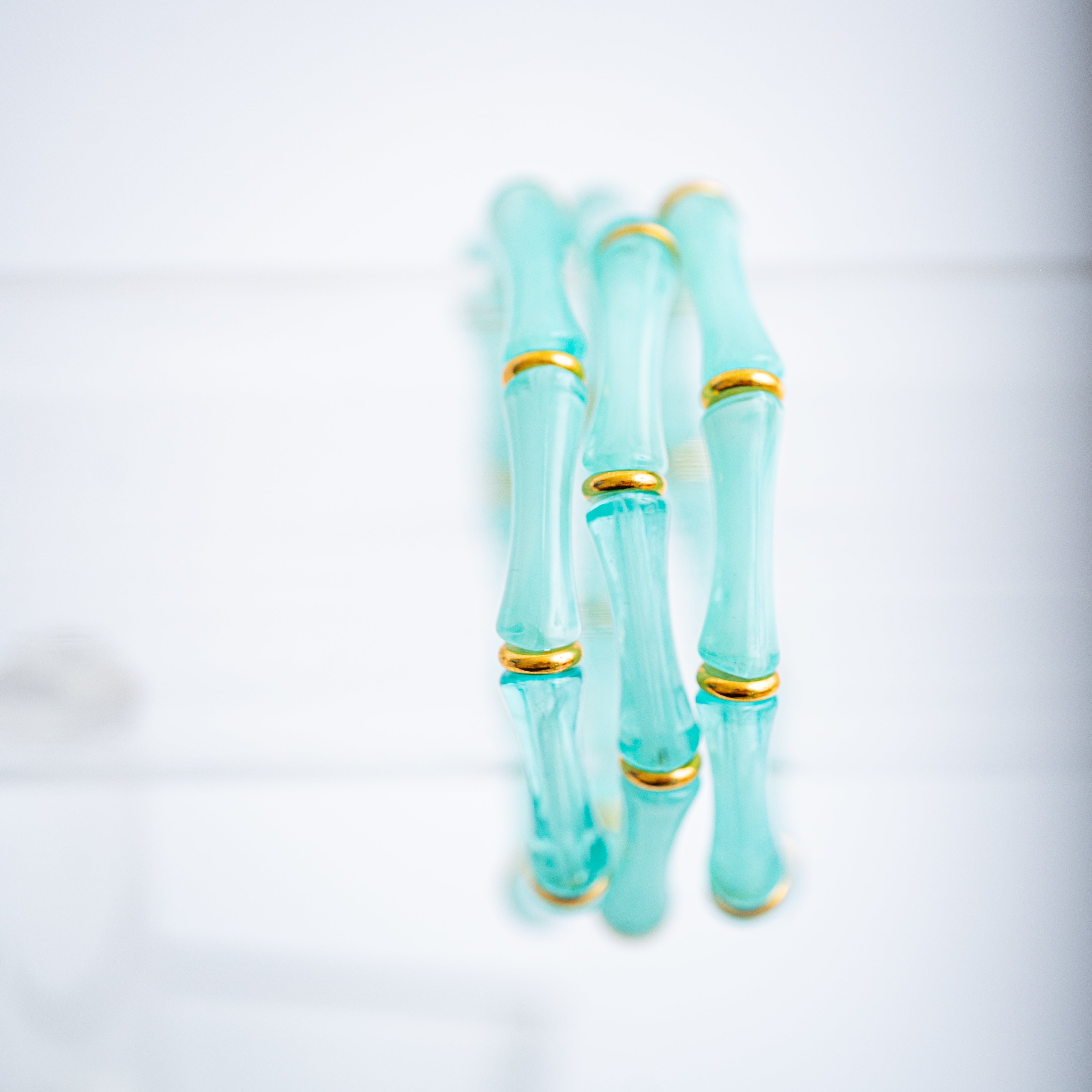 Thin Bridgette Bangle Grand Millennial Bracelet- Stretchy Bangle Gold I Silver I One Size I Stackable Statement I Seafoam Green