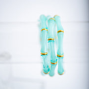 Thin Bridgette Bangle Grand Millennial Bracelet- Stretchy Bangle Gold I Silver I One Size I Stackable Statement I Marbled Emerald