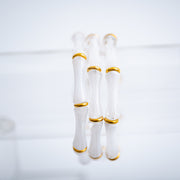 Thin Bridgette Bangle Grand Millennial Bracelet- Stretchy Bangle Gold I Silver I One Size I Stackable Statement I Marbled Emerald