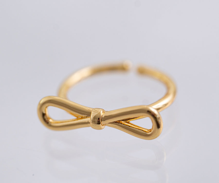 The Gabby Gold Bourgeoisie Bow Ring - Adjustable