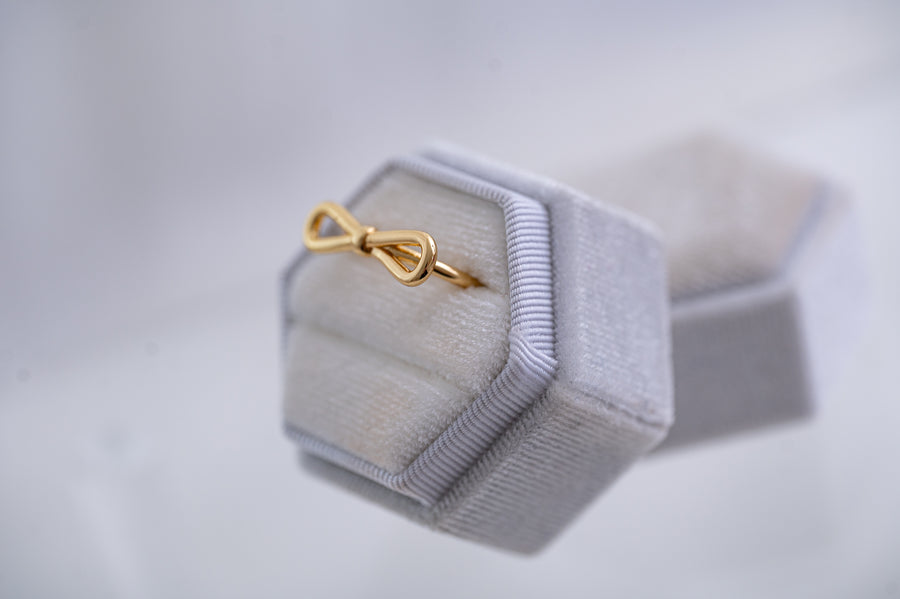 The Gabby Gold Bourgeoisie Bow Ring - Adjustable