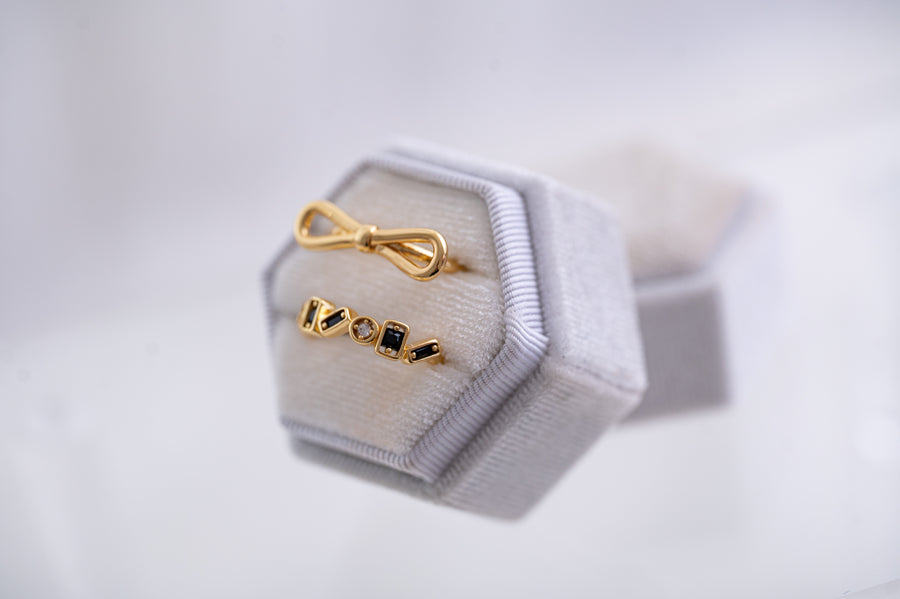 The Gabby Gold Bourgeoisie Bow Ring - Adjustable