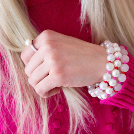 The Maggie Gumball Pearl Ring in Ballet Slipper Soft Pink Enamel