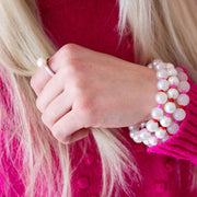 The Maggie Gumball Pearl Ring in Ballet Slipper Soft Pink Enamel