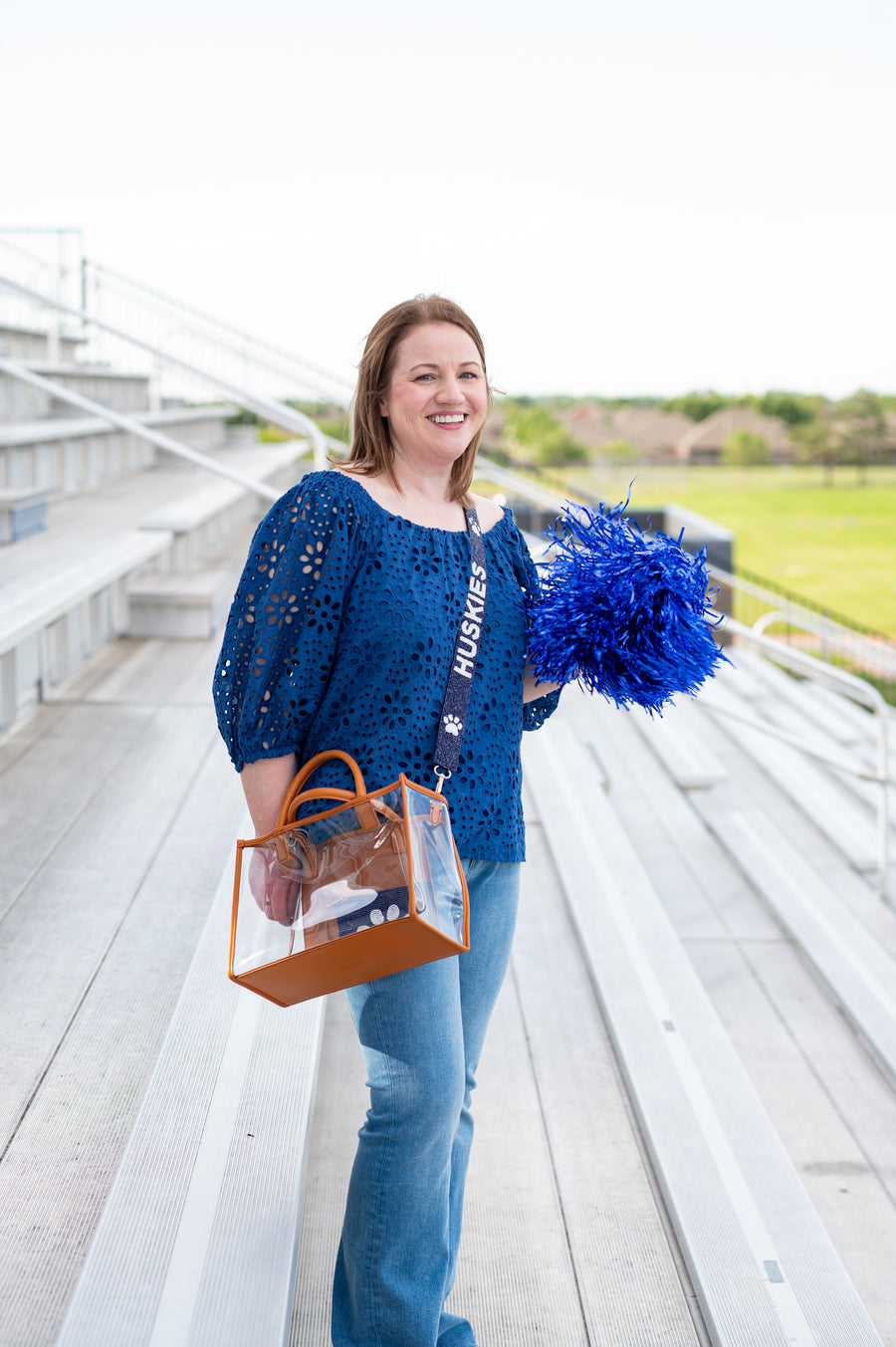 Handmade Beaded Gameday Bag Strap | Custom Purse Strap for Clear Stadium Bags | Edmond High School Huskies | 405 Local Original